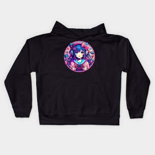 Cute kawaii gamer girl Kids Hoodie